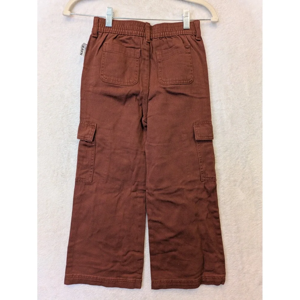 NEW Old Navy‎ Cargo Pants Kid's S 6-7 Brown Elastic Back Utility Twill